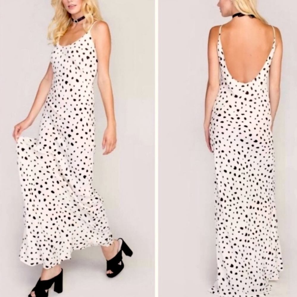 💋 WILDFOX Born In The 90's Confetti Dots Spots Maxi Dress
